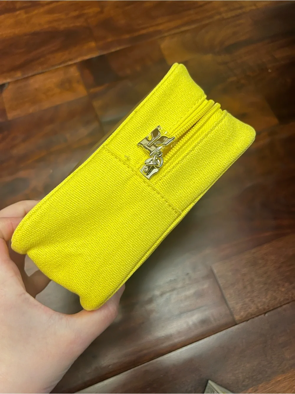 Kiehl's Yellow Plastic Fabric Makeup Bags with Zipper New
